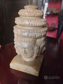 Brahma 4 volti pietra  gatto a mano vintage  Budda