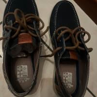 Scarpa uomo blu e marrone in pelle Marina militare