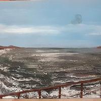 quadro in rilevo con inserti in corteccia e ferro