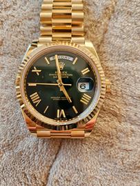 rolex day date olive green