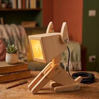 Lampada "Cane" in legno snodabile - Fatta a mano