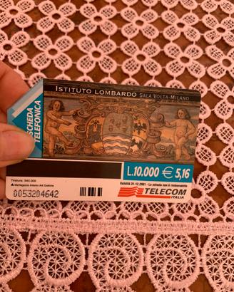 Scheda telefonica della Telecom con opere d’arte