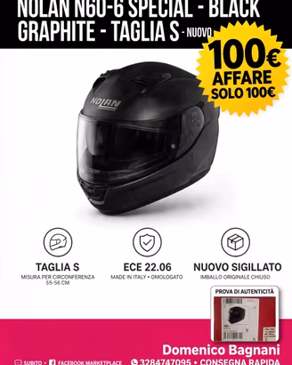 NOLAN N60-6 SPECIAL BLACK GRAPHITE - Taglia S