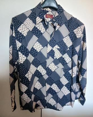 Camicia viscosa fantasia blu marca MZ tg.L