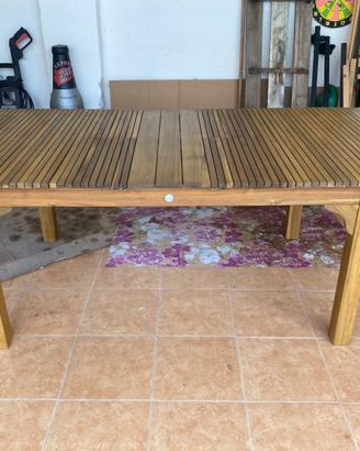 Tavolo Allungabile da Giardino in Legno di Acacia