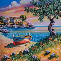 Quadro ad olio su tela paesaggio firmato