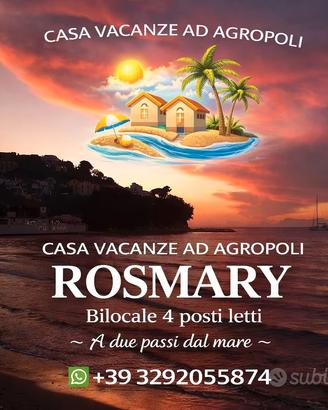 Casa Vacanze 4posti Agropoli 50m Lido Oasi RosMary