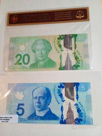 Canada coppia di banconote polimero 