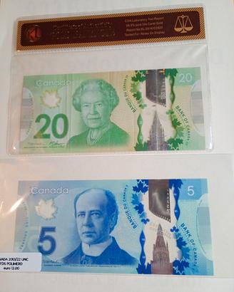 Canada coppia di banconote polimero 