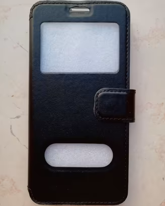Cover Custodia nera a libro per Huawei P Smart
