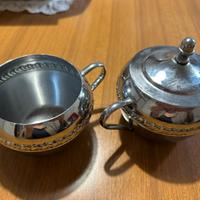Set lattiera e zuccheriera vintage acciaio