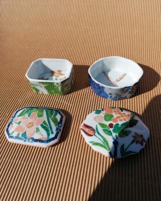 Scatola Limoges decori floreali in coppia
