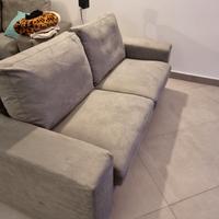 Divano 3 posti Poltrone Sofà grigio microfibra