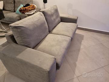 Divano 3 posti Poltrone Sofà grigio microfibra