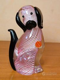 Cane Vetro di Murano rosa – Made in Italy - 15cm