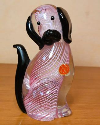 Cane Vetro di Murano rosa – Made in Italy - 15cm