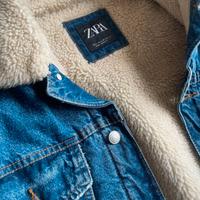 Giubbino in jeans con pelliccia 