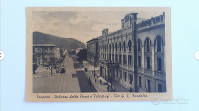 cartolina postale antica trapani palazzo poste
