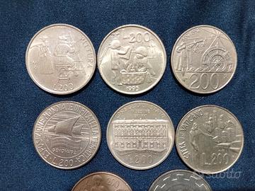 monete italiane originali 200 lire