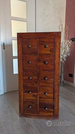 Cassettiera in legno massello stile etnico