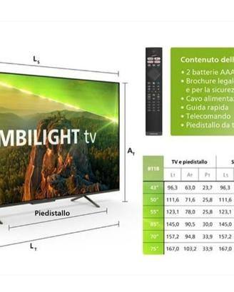TV Philips 50 pollici 4k ambilight