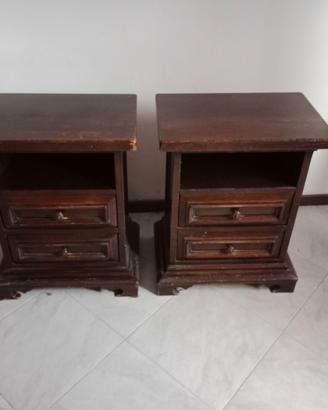 coppia comodini in legno massello