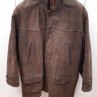 Giaccone uomo in vera pelle marrone tg 48
