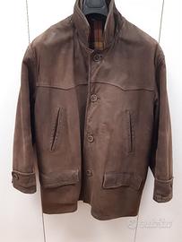 Giaccone uomo in vera pelle marrone tg 48