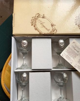 6 bicchierini con inserto Argento