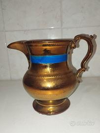 Brocca Vintage Ceramica Lustro Ramato Oro Antico F