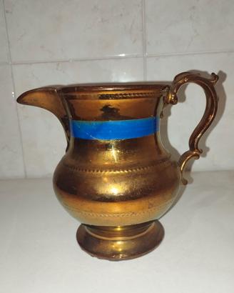 Brocca Vintage Ceramica Lustro Ramato Oro Antico F