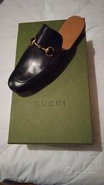 Slipper in pelle con Morsetto Princetown Gucci 
