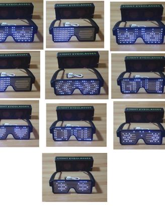 Occhiali Luminosi LED Nuovi - 11 Disegni - Ricaric