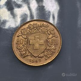 20 Franchi svizzeri oro