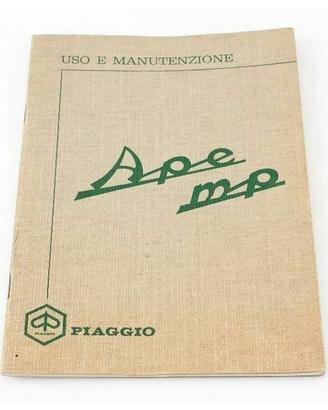 Manuale uso e manutenzione Piaggio Ape MP