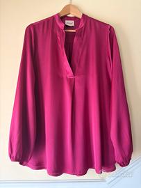 Blusa 100% viscosa fucsia effetto satinato M