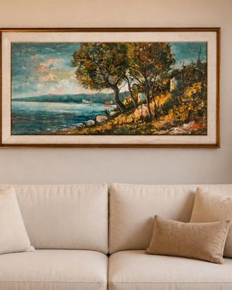 Elegante quadro Vintage paesaggio lago 
