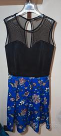 abito elegante nero e floreale