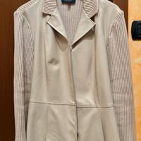 Tailleur in lana e pelle Taglia  L