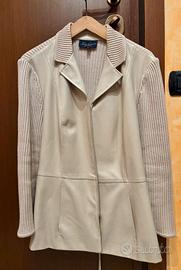 Tailleur in lana e pelle Taglia  L