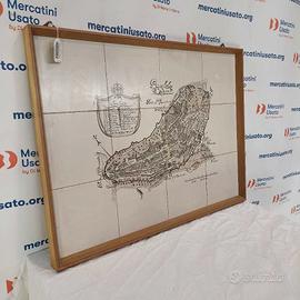 Mappa di Gualdo Tadino su piastrelle
