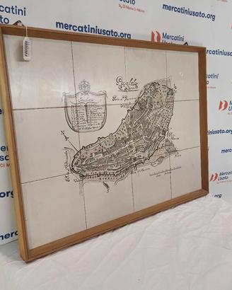 Mappa di Gualdo Tadino su piastrelle