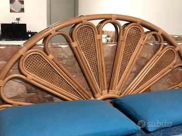 Testata letto in vimini