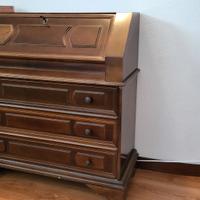 Secretaire in legno massello vintage, con ribalta