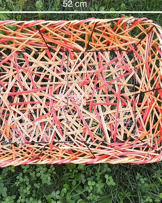 Cesta natalizia grande in vimini arancio e rosso