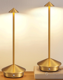 Coppia Lampade da tavolo, Wireless, Touch, Golden