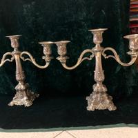 grandi candelabbri  antichi in  argento  pieno 900