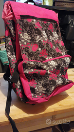 Zaino con le rotelle rosa teschi ragazza