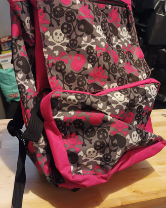 Zaino con le rotelle rosa teschi ragazza