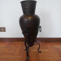 Portaombrelli in Rame Decorato Vintage 